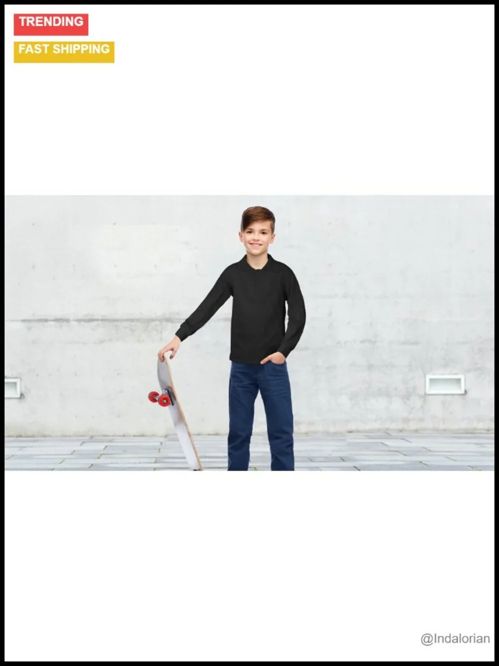 4 Pack Boys Long-Sleeve Pique Polo Shirts School Uniform Soft Cotton Blend